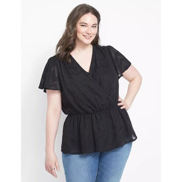 Lane Bryant Surplice-Neck Peplum Top | Size 26/28 - Picture 3 of 9